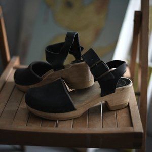 No. 6 Ankle Strap Clog Sandal on Mid Heel